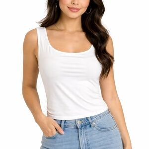 Princess Polly White Scoop Tank Top